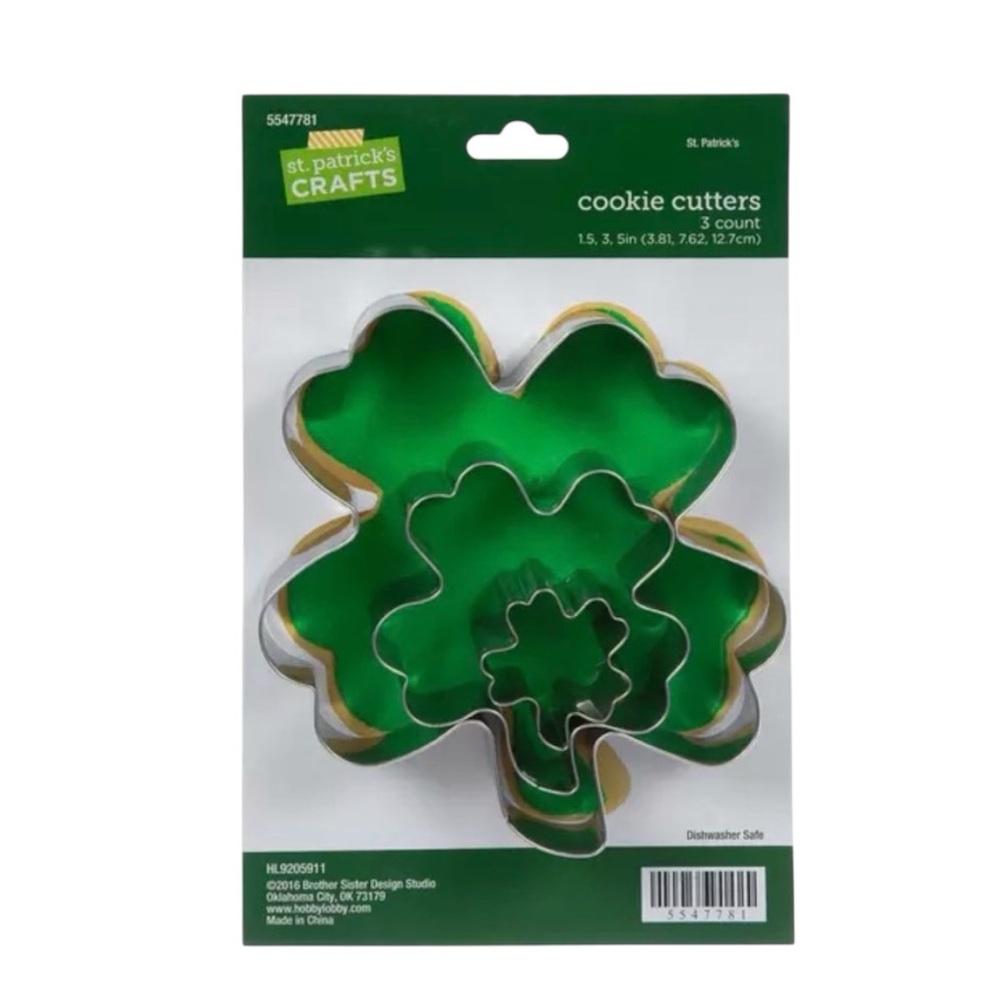 St. Patrick’s Silver Shamrock Cookie Cutters